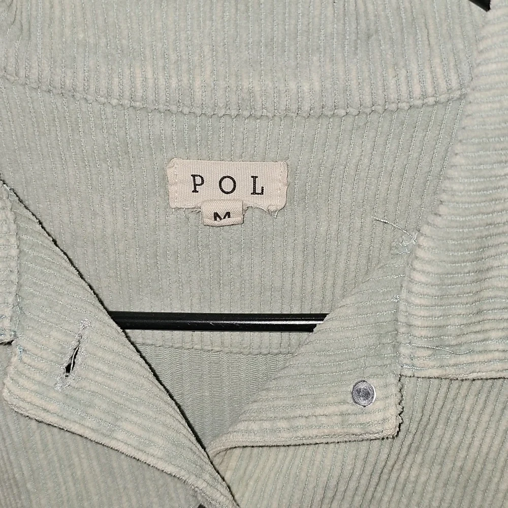 POL Womens Super Cute Like New Sage Green Corduroy Jacket. Adorable!